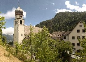 Pfaefers Abbey, abbey, monastery, mountains, ragaz, bad, pfäfers, exterior, switzerland, church, tower, benedictine, alps, baroque, facade