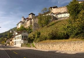 Castle Aarburg from street level in Solothurn, Switzerland, castle, townscape, landscape, zofingen, europe, switzerland, solothurn, aargau, aarburg