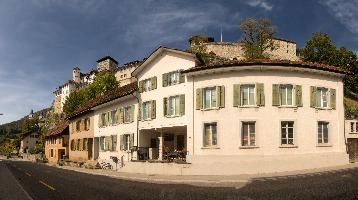 Street view of Aarburg showing the castle, Canton of Aargau, castle, townscape, landscape, europe, switzerland, solothurn, zofingen, aargau, aarburg