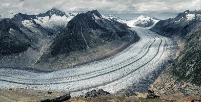 Aletschgletscher,  longest remaining alpine glacier, valais, eggishorn, mountains, glacier, stony, alps, wallis, rocks, schweiz, dry, alpine, mountains, peaks, moraine, great, aletsch, arid, alps