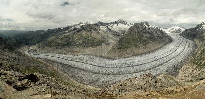 Aletschgletscher,  longest remaining alpine glacier