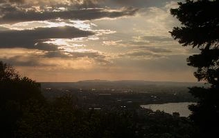 Evening sky from Rorschacherberg, alps, sky, bodensee, lake, light, alpine, swiss, cloud, switzerland, dark, mountains, colours, water, view, sun, sunset, constance, evening, sundown, scenery, panorama