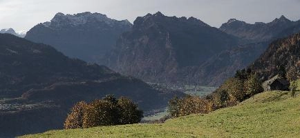 Glarnerberge from Weesen, amden, rural, valley, alps, mountains, switzerland, outdoors, europe, weesen, forest, agriculture, glarnerland, peaks