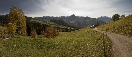 Autumn landscape in Amden, Switzerland, null