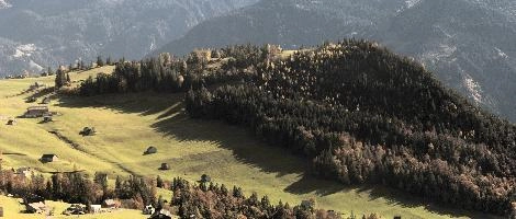 Autumn Sun on meadows above Amden, Switzerland, null