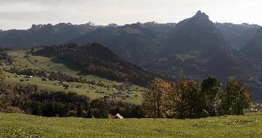 Autumn on meadows above Amden, Switzerland, null