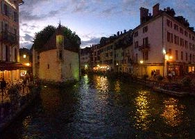 Annecy, Annecy, europe, france, haute-savoie, palais, l'isle, thiou, river, town, evening, dusk, outdoors