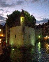 Annecy, Annecy, europe, france, haute-savoie, palais, l'isle, thiou, river, town, evening, outdoors, dusk