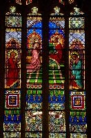 Stained-glass window in Annecy church, Savoie, Annecy