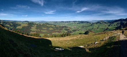 Appenzellerland, autumn, view, bodensee, alps, meadow, trees, appenzell, panorama, schweiz, viewpoint, woods, scenery, outdoors, blue sky, countryside, mountains, fields, agricultural, hiking, walking