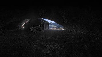 Bärenhöhle in Appenzell near Berggasthaus Äscher, switzerland, shelter, hut, bears, cave, alps, timber, appenzell, äscher, wooden, building, autumn
