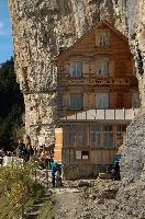 Berggasthaus Aescher, aescher, hotel, beiz, äscher, wooden, wirthshaus, mountain, appenzell, building, switzerland, rock, alps, beautiful, guest, scenery, cliff, stone, bergasthaus, wirtshaus, timber, house, sheer, face