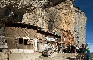 Bergasthaus Aescher, wirthshaus, hotel, beiz, äscher, wooden, switzerland, mountain, alps, building, appenzell, rock, aescher, beautiful, guest, scenery, cliff, stone, bergasthaus, wirtshaus, timber, house, sheer, face