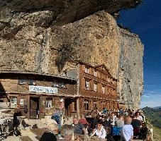 Berggasthaus Aescher, wirthshaus, hotel, beiz, äscher, wooden, switzerland, mountain, alps, building, appenzell, rock, aescher, beautiful, guest, scenery, cliff, stone, bergasthaus, wirtshaus, timber, house, sheer, face