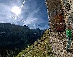 Berggasthaus Aescher, wirthshaus, stone, rock, äscher, wooden, switzerland, alps, mountain, appenzell, timber, aescher, bouldering, rugged, berggasthaus, hotel, building, face, bergasthaus, wall, sheer, climbers, cliffs