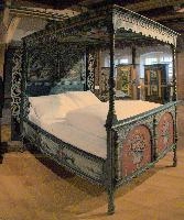 Appenzell, museum, furniture, 4-poster, four, sleeping, bed, bed-four-poster, room, appenzell, bedroom, painted, wooden, wealth, nobility, antique, poster, colourful, sheets, luxury