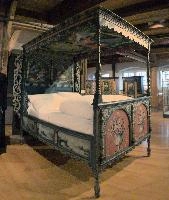 Appenzell, museum, furniture, 4-poster, four, sleeping, bed, bed-four-poster, room, appenzell, bedroom, painted, wooden, wealth, nobility, antique, poster, colourful, sheets, luxury