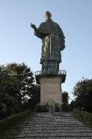 Colossus of Saint Charles Borromeo, a monumental statue at Arona in Piemonte, bronze, carol, colossus, charles, outdoors, figure, sunlight, religious, maggiore, catholic, lake, tourist attraction, piemonte, icon, arona, sculpture, italy, saint, europe, statue, borromeo