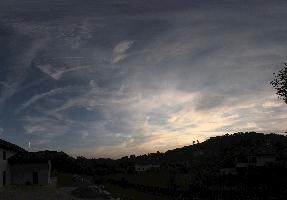 Evening sky seen over Arona in Piemonte, blue, cirrus, sunset, evening, cloud, sky, arona, piemonte, italy, weather, europe, contrails