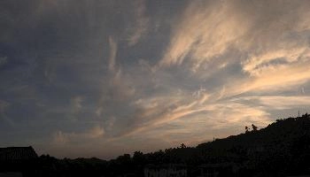 Evening sky seen over Arona in Piemonte, blue, cirrus, sunset, evening, cloud, sky, arona, piemonte, italy, weather, europe, contrails