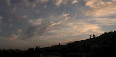 Evening sky seen over Arona in Piemonte, blue, cirrus, sunset, evening, cloud, sky, arona, piemonte, italy, weather, europe, contrails