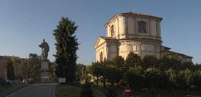 Church of Saint Mark in Arona, Piemonte, showing the Colossus, building, basilica, church, mark, sain, colossus, christianity, arona, catholic, piemonte, religion, italy, yellow, europe, stone