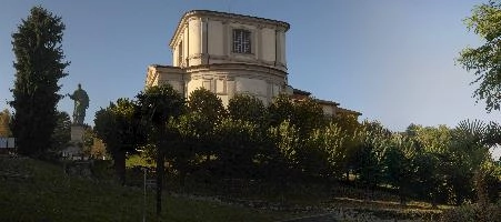 Church and Colossus of Saint Mark in Arona, Piemonte, building, basilica, church, mark, sain, colossus, christianity, arona, catholic, piemonte, religion, italy, yellow, europe, stone
