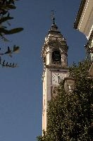 Church tower in the town of Arona, Piemonte, sunlight, blue sky, outdoors, maggiore, lago, town, clock, arona, baroque, piemonte, catholic, italy, church, europe, summer