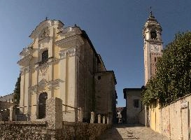 Chiesa dei Santi Martiri o San Graziano, Arona, religion, sunshine, yellow, summer, stone, graziano, building, martiri, basilica, saint, church, old, arona, tower, piemonte, baroque, italy, christianity, europe, catholic