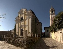 Chiesa dei Santi Martiri o San Graziano, Arona, catholic, sunshine, christianity, summer, yellow, graziano, religion, martiri, basilica, saint, church, old, arona, tower, piemonte, baroque, italy, stone, europe, building