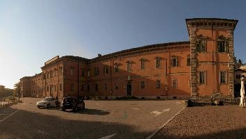 Collegio De Filippi, School in the town of Arona in Piemonte, Italy, christianity, religion, school, seminary, catholic, boarding, building, collegio de filippi, arona, sunshine, piemonte, summer, italy, plaster, europe, red