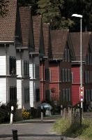 Homes in the Swiss town of Amden, near the Höllgrotten caves, walls, roof, facade, exterior, rural, modern, höllgrotten, home, exterior, house, building, baar, outdoors, switzerland, summer, europe, domestic