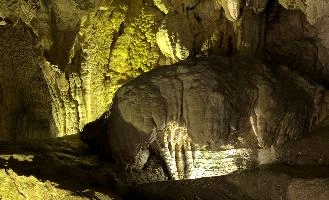 Calcite formations in Höllgrotten Cave, Baar in Switzerland, european, höllgrotten, drop, baar, calcite, tiers, material, flow, stone, yellow, formation, cream, rock, nature, cave, geology, speleology, color, underground, subterranean, switzerland, alps, stalactite