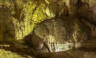 Calcite formations in Höllgrotten Cave, Baar in Switzerland, european, höllgrotten, drop, baar, calcite, tiers, material, flow, stone, yellow, formation, cream, rock, nature, cave, geology, speleology, color, underground, subterranean, switzerland, alps, stalactite