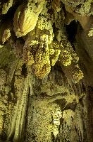 Calcite formations in Höllgrotten Cave, Baar in Switzerland, european, höllgrotten, drop, baar, calcite, tiers, material, flow, stone, yellow, formation, cream, rock, nature, cave, geology, speleology, color, underground, subterranean, switzerland, alps, stalactite
