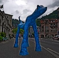 Animal sculpture in Bad Ragartz, Switzerland, null