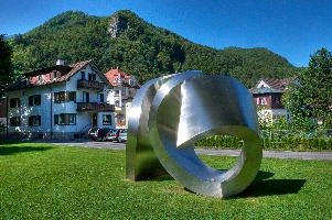 Abstract metal sculpture in Bad Ragartz, Switzerland, null
