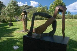 Abstract metal sculpture at Bad Ragartz, Switzerland, null