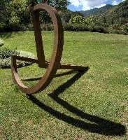 Abstract metal sculpture at Bad Ragartz, Switzerland, null