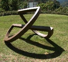 Abstract metal sculpture at Bad Ragartz, Switzerland, null