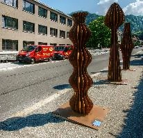 Abstract Sculptures in Bad Ragartz, Switzerland, badragaz