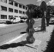 Abstract Sculptures in Bad Ragartz, Switzerland, badragaz