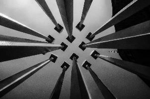 Converging lines of artwork seen against the sky; 2018 quadrennial of Bad Ragartz art festival in Switzerland, artwork, abstract, art, lines, ragartz, converging, ragaz, skyward, bad, perspective, grisons, vanishing point, graubünden, towers, sky, posts, swiss, poles, switzerland, sculpture, wooden,  2018 quadrennial of bad ragartz art festival in switzerland
