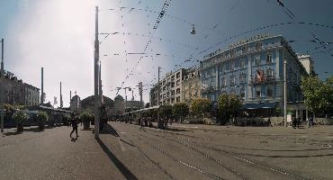 Station forecourt in Basel, Switzerland, hotel, city, urban, swiss, square, basel, grand, town, bahnhof, public, euler, tram, hub, europe, switzerland, concrete, stop