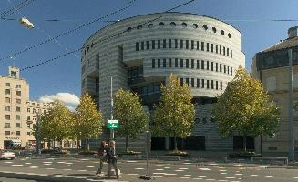 BIS building in Basel, ubs, europe, switzerland, swiss, settlements, bank, aeschenplatz, city, basel, international, building, street, two-tone, modern, exterior, architecture, urban, round, biz, bis, cylindrical, facade