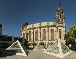 Frauenkirche, Basel, elisabethenkirche, city, urban, swiss, pointed, gothic, church, open, basel, architecture, pyramids, theatre, building, stone, europe, switzerland, spire, tower, christianity, religion, frauenkirche