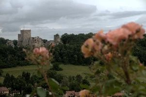 Landskron ruins near Basel, Switzerland, scenery, view, history, roses, military, stone, tower, ruin, battlements, castle, remains, mariastein, exterior, metzerlen, mediaeval, basel, distant, switzerland, rural