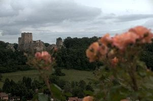 Landskron ruins near Basel, Switzerland, scenery, view, history, roses, military, stone, tower, ruin, battlements, castle, remains, mariastein, exterior, metzerlen, mediaeval, basel, distant, switzerland, rural