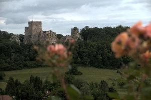 Landskron ruins near Basel, Switzerland, scenery, view, history, roses, military, stone, tower, ruin, battlements, castle, remains, mariastein, exterior, metzerlen, mediaeval, basel, distant, switzerland, rural