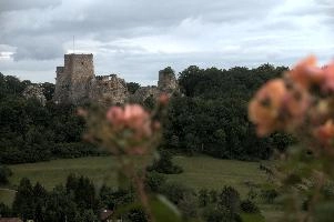 Landskron ruins near Basel, Switzerland, scenery, view, history, roses, military, stone, tower, ruin, battlements, castle, remains, mariastein, exterior, metzerlen, mediaeval, basel, distant, switzerland, rural